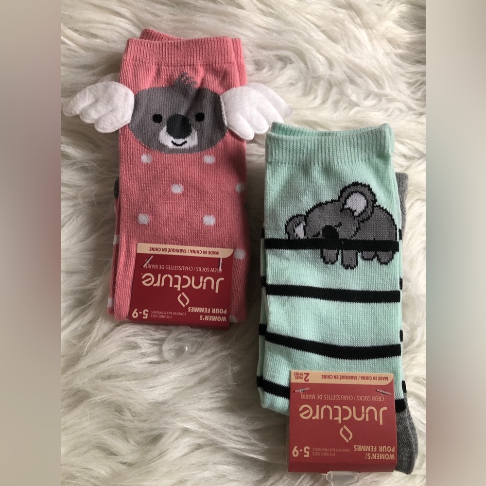 3 Juncture size 5-9 women’s socks with koalas